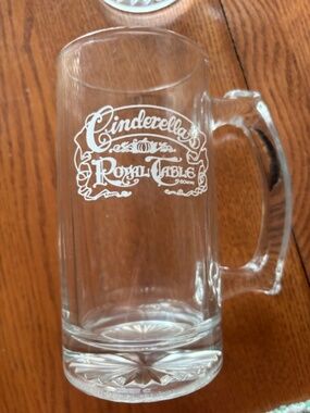 2 Walt Disney World Magic Kingdom Cinderella's Royal Table Glass Stein Mugs